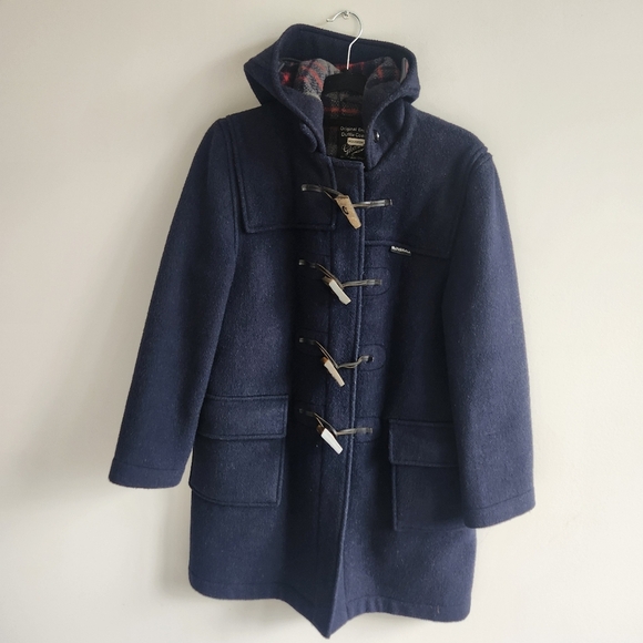 Vintage Gloverall Hooded Wool Coat  Heritage Old Money Made In England Size 14 - Picture 1 of 12